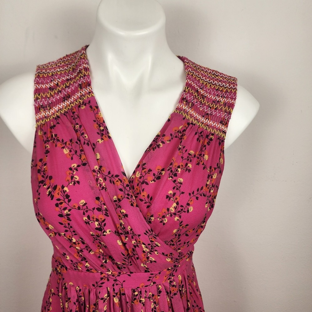 Diane Von Furstenberg Silk Bali Pink Floral Wrap Dress Women's‎ Size 4 - Picture 4 of 9